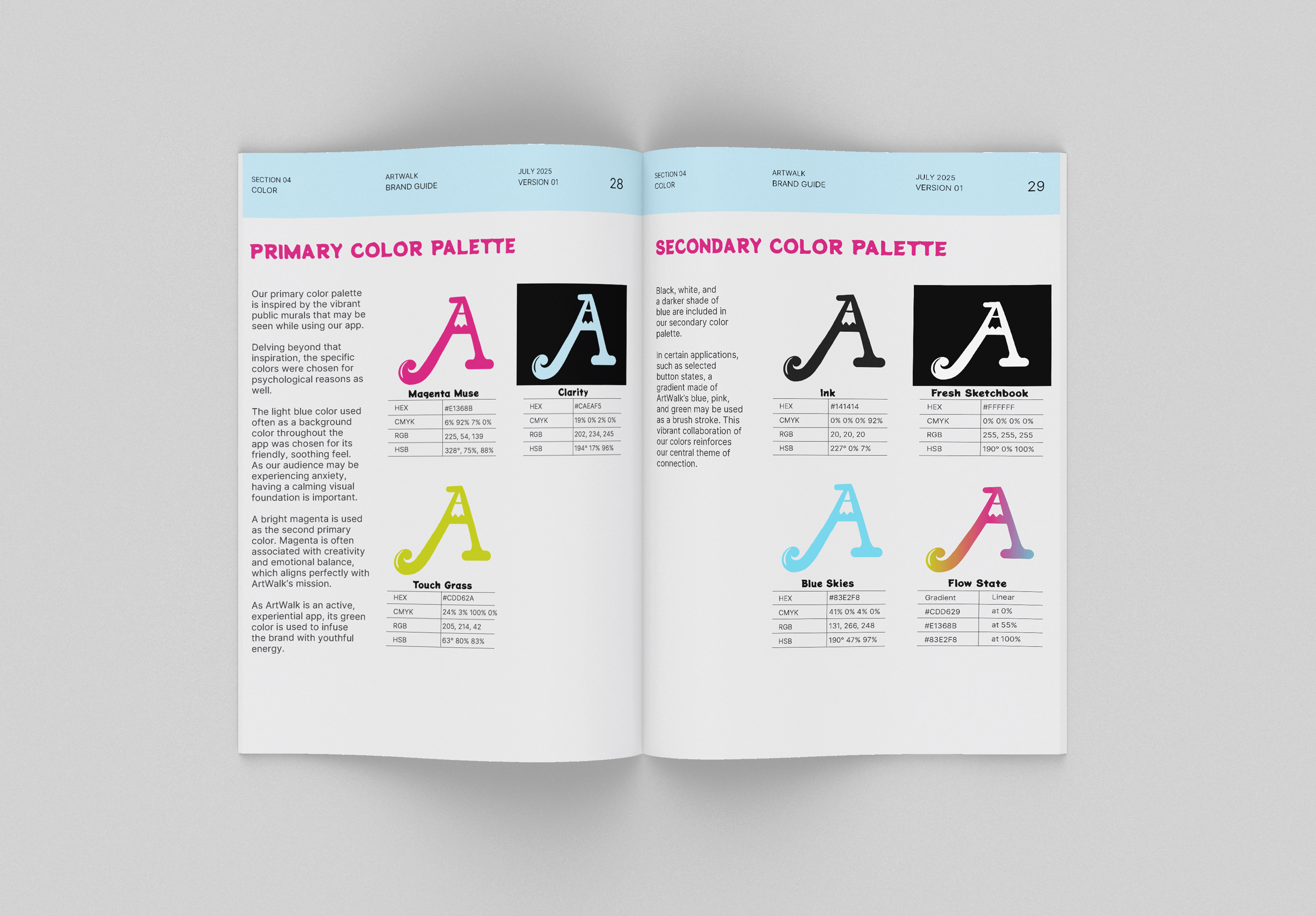 ArtWalk color palette