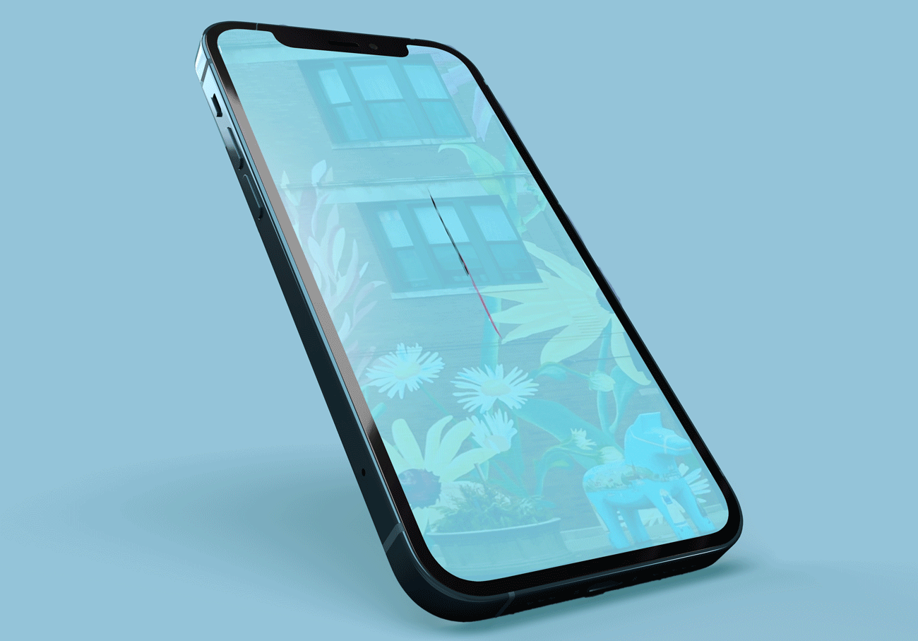 a gif of the splash screen in the ArtWalk app with the stacked logo spinning in