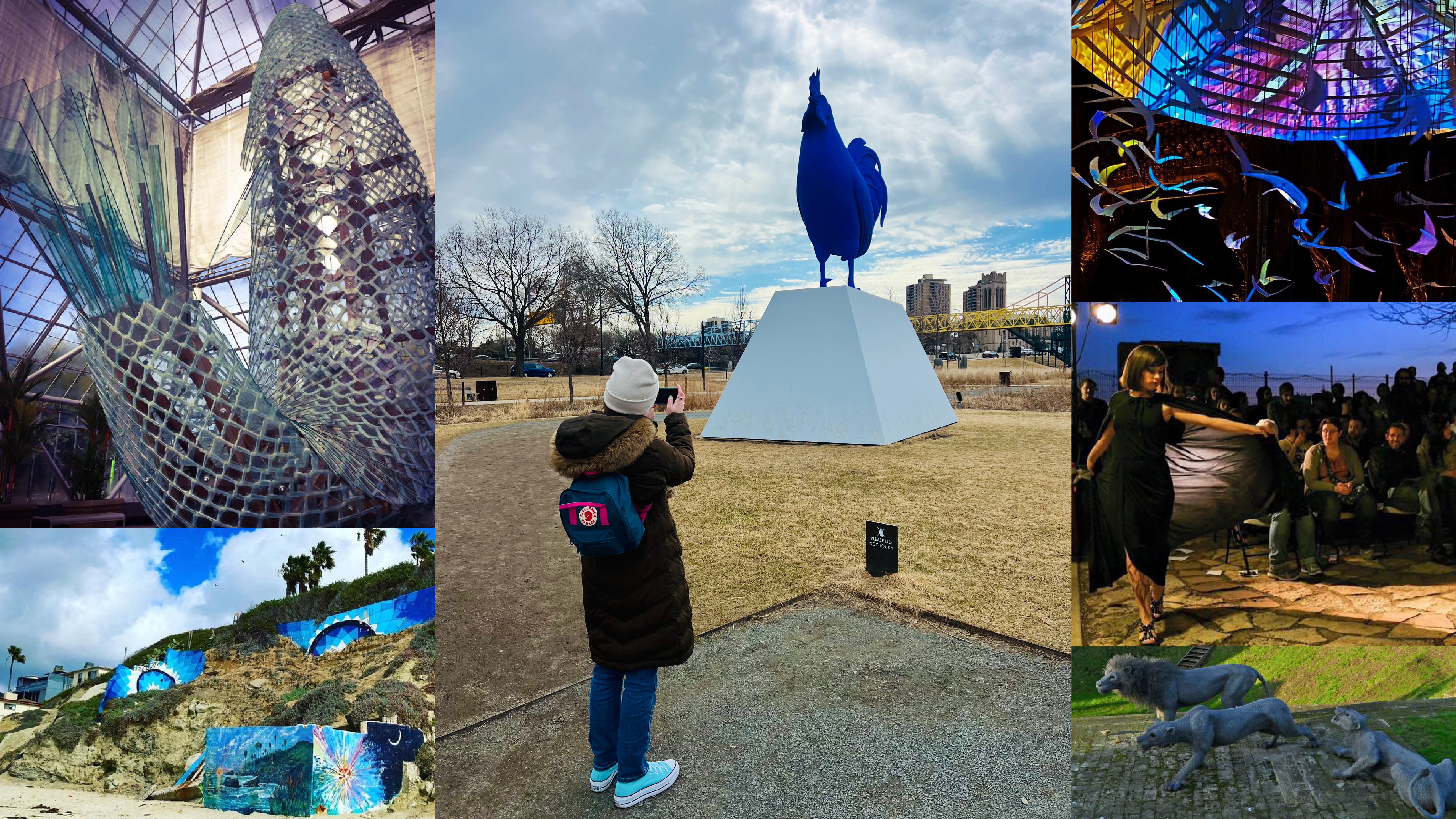 a photo collage of artwork